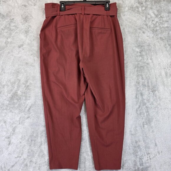 Torrid Pants Womens 10 Red Paperbag Waist Belted Tapered Dress Trouser Workwear - Picture 9 of 12